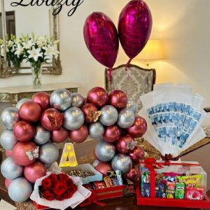 Customized Luxury Gift Box with Balloons, Cake & Chocolates – Libazly